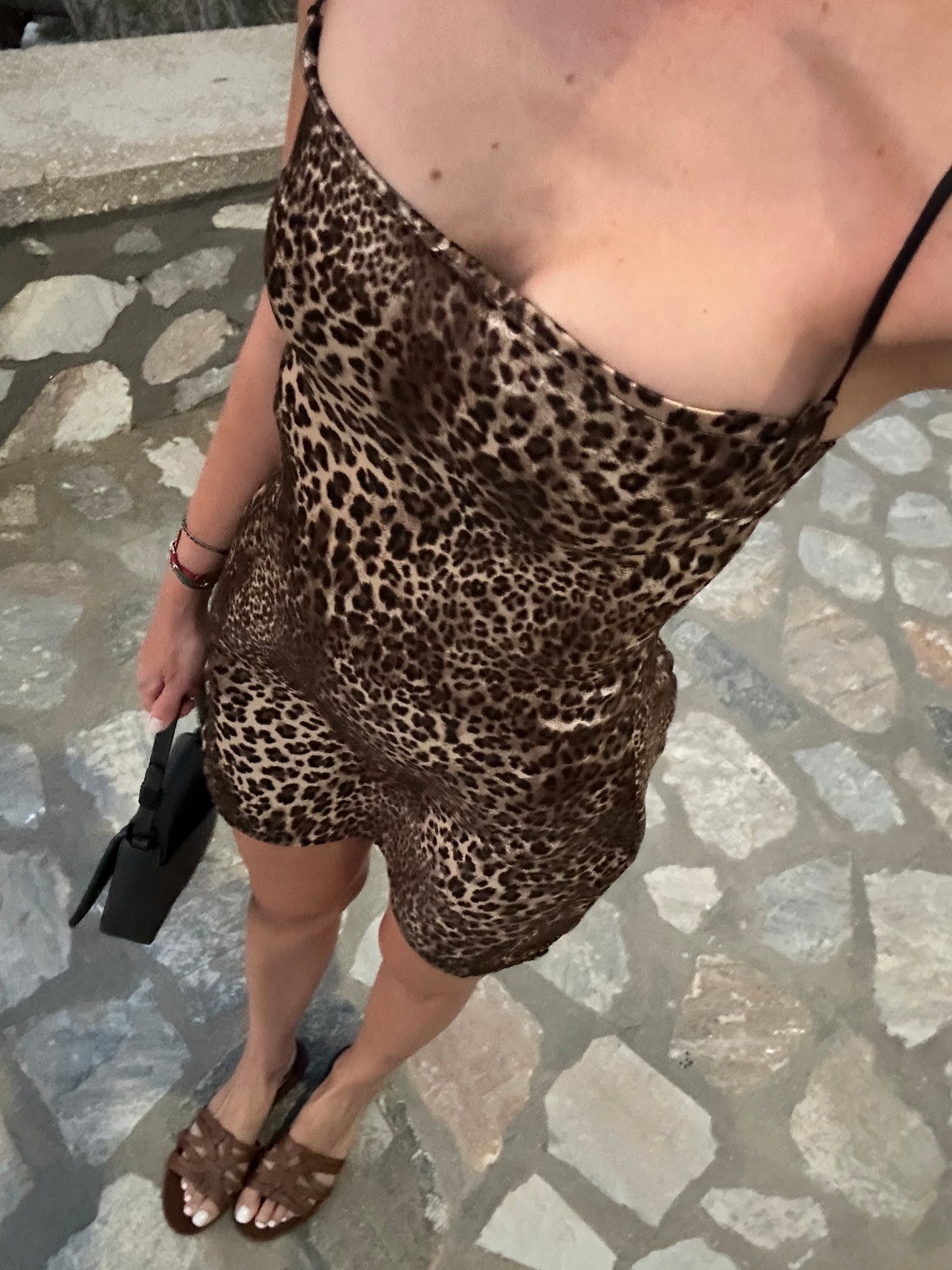 ''Heartless'' Satin Leopard Mini Dress