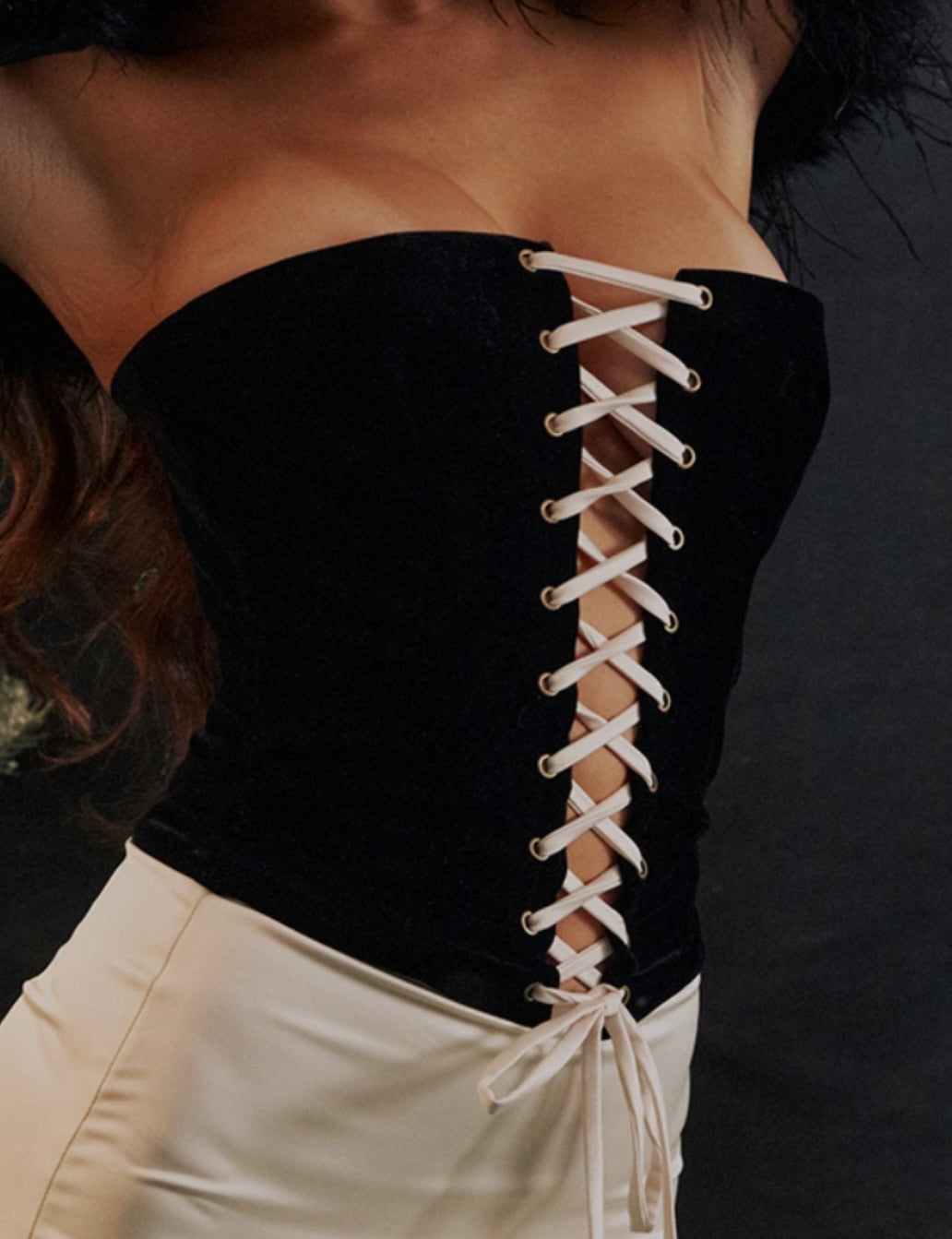 '' Supergirl'' Lace Up Corset Top