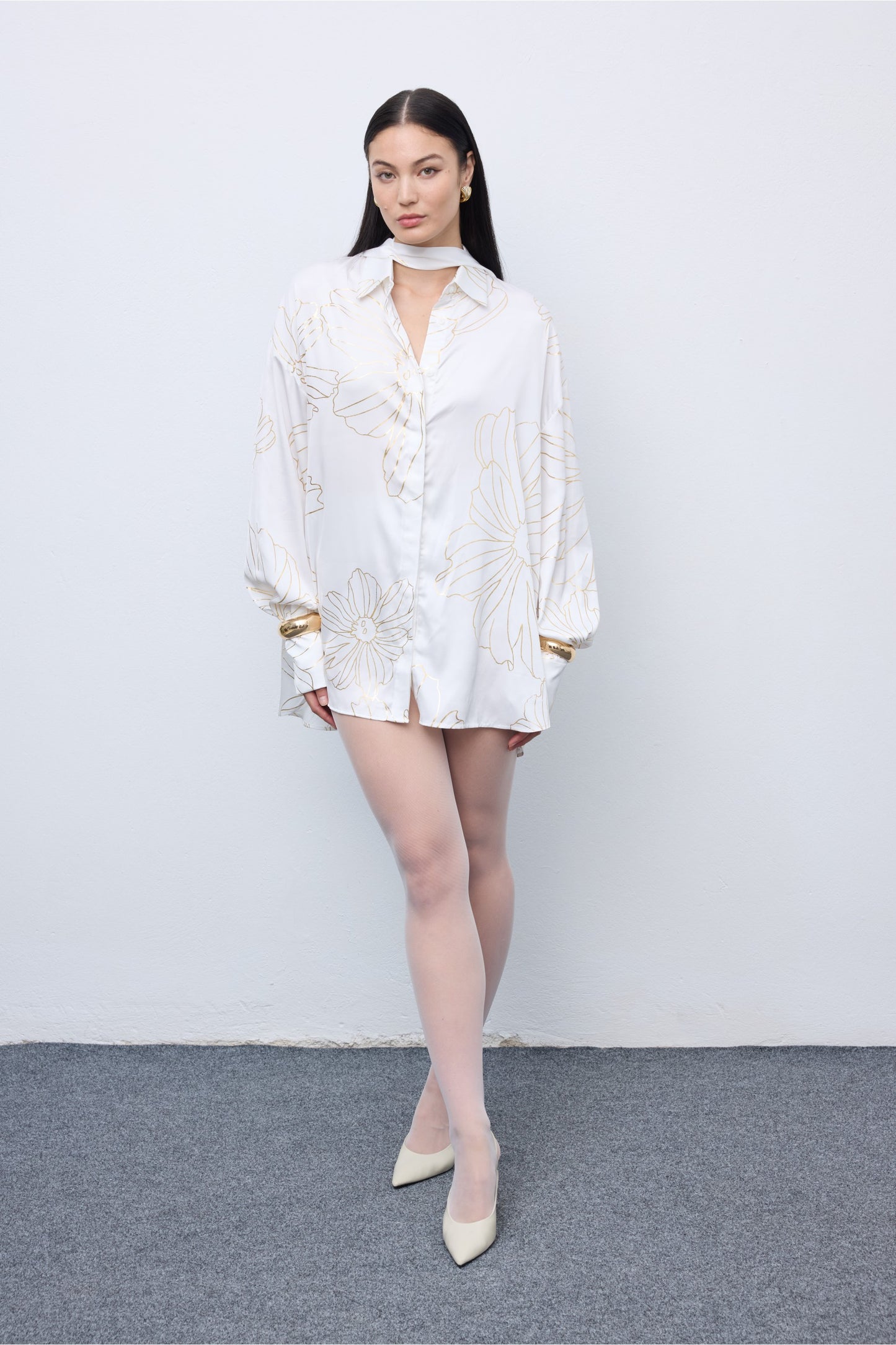 Gold Lines Shirt White