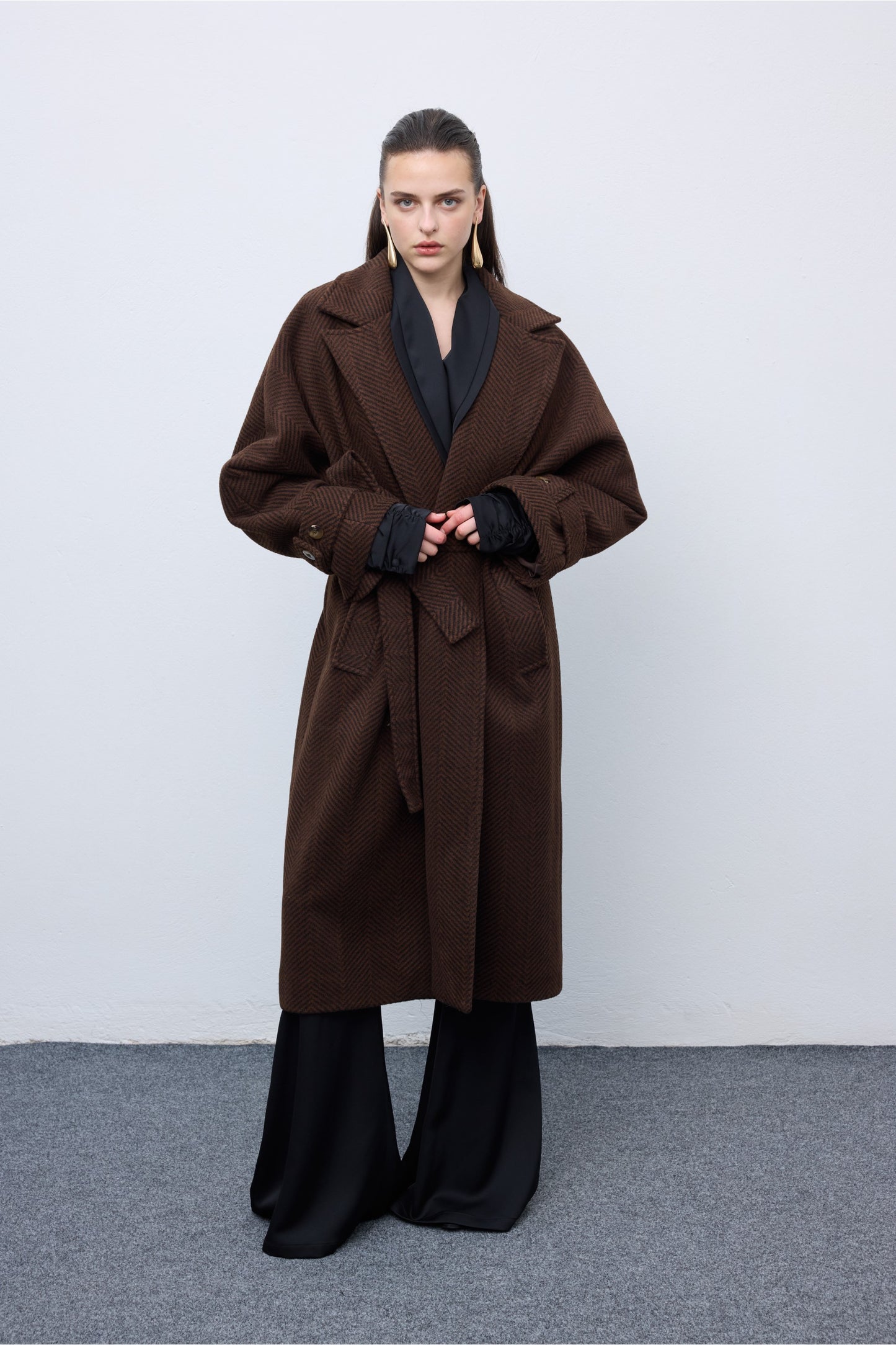 Brown Black Stripped Coat