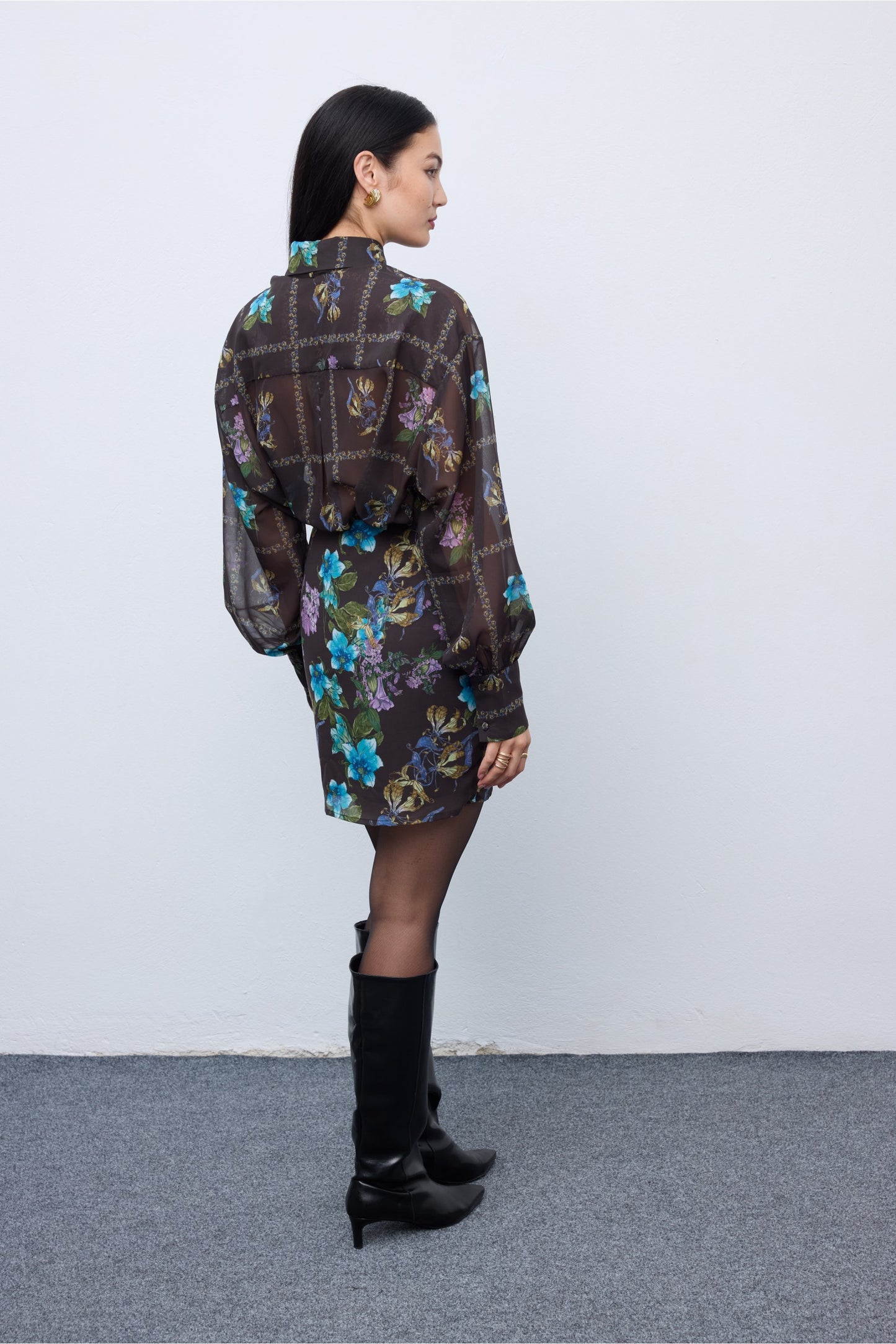 Mocha Bloom Mini Wrap Skirt