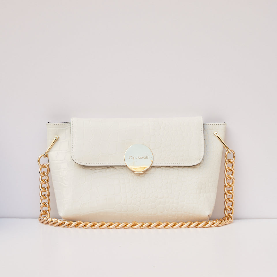 CLAIRE medium (white croco)