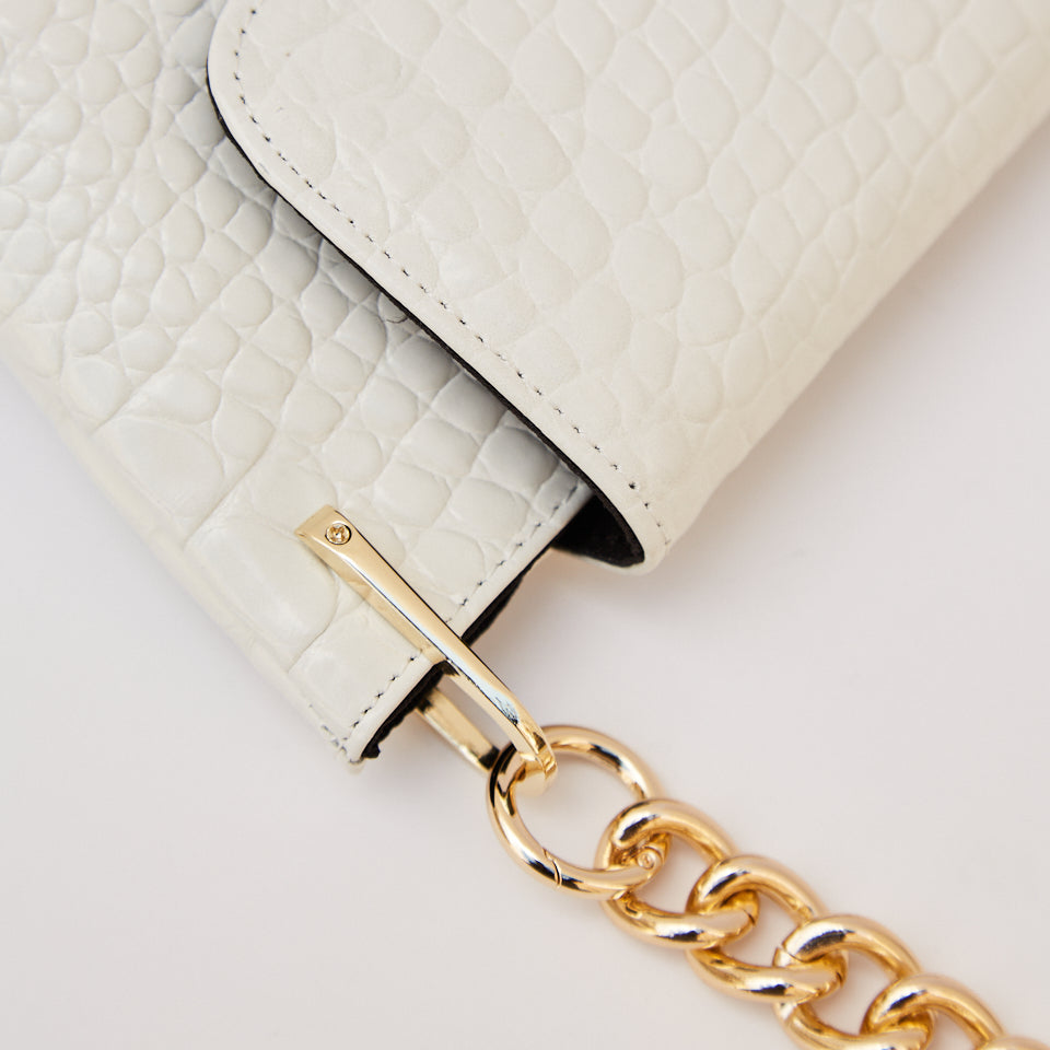 CLAIRE medium (white croco)