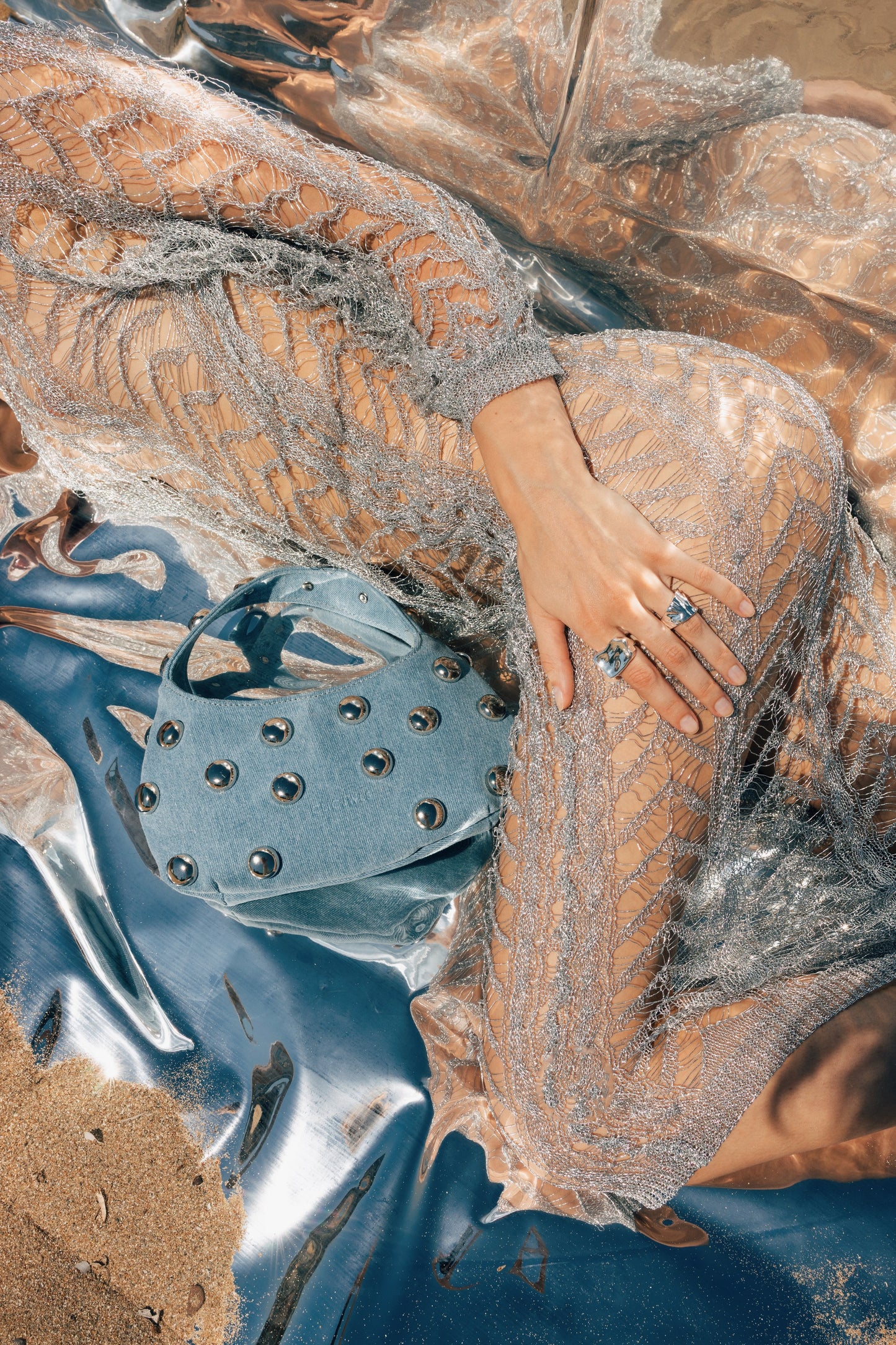 CANDY MINI (denim with studs)