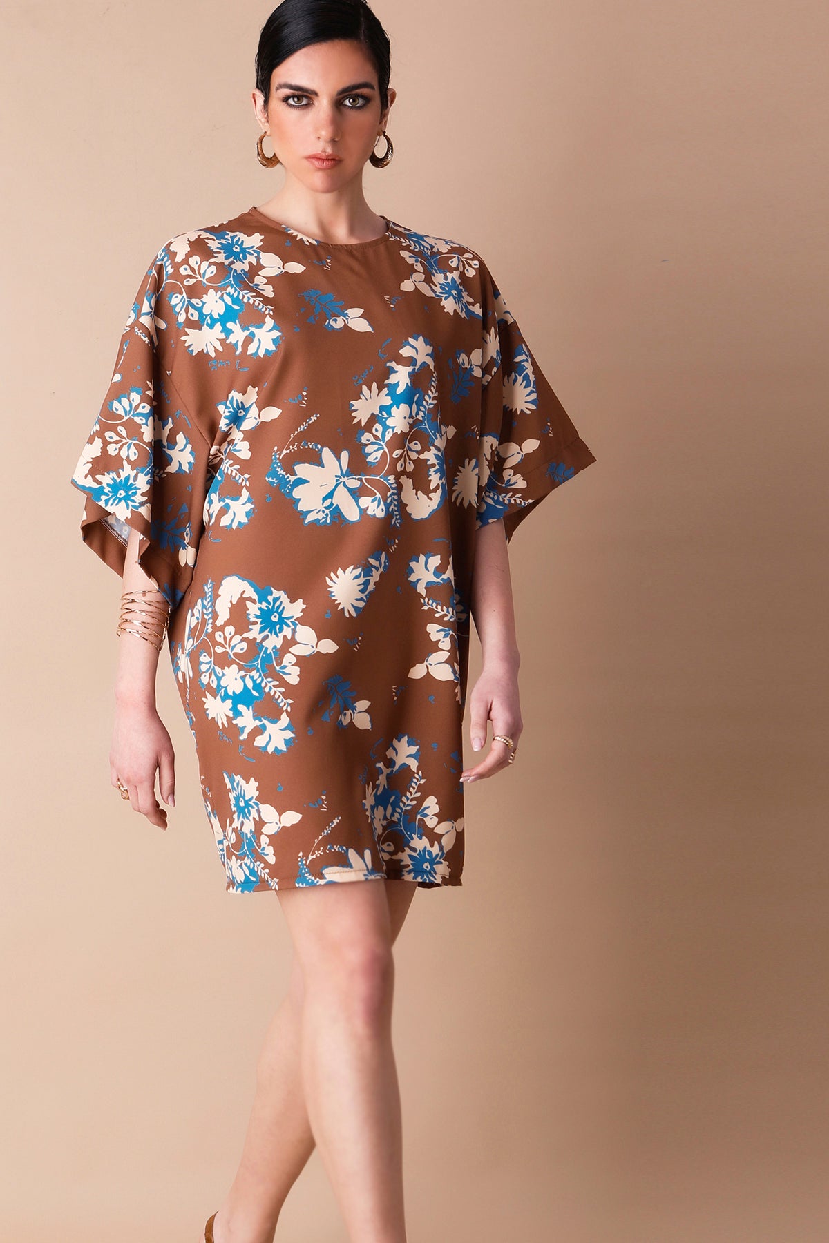 RENATA (BROWN/BLUE) DRESS