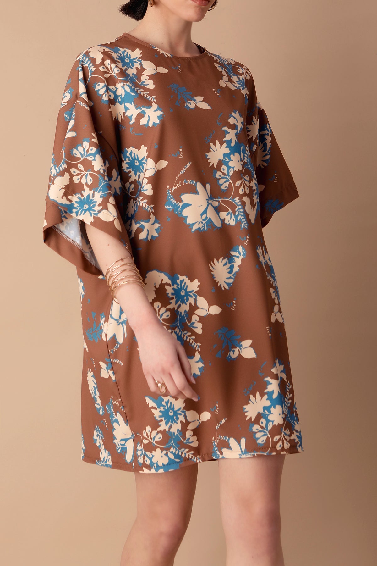 RENATA (BROWN/BLUE) DRESS