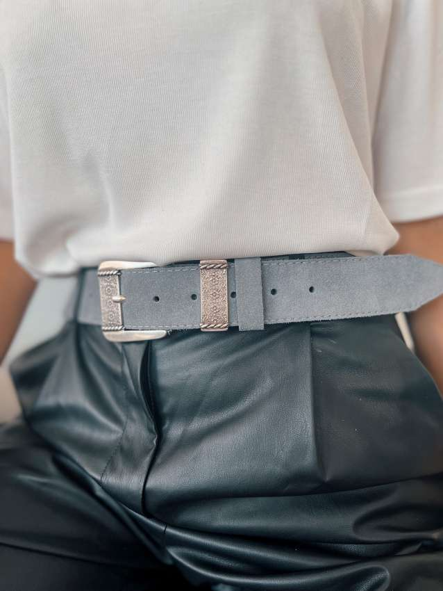 Mina Leather Belt (grey)