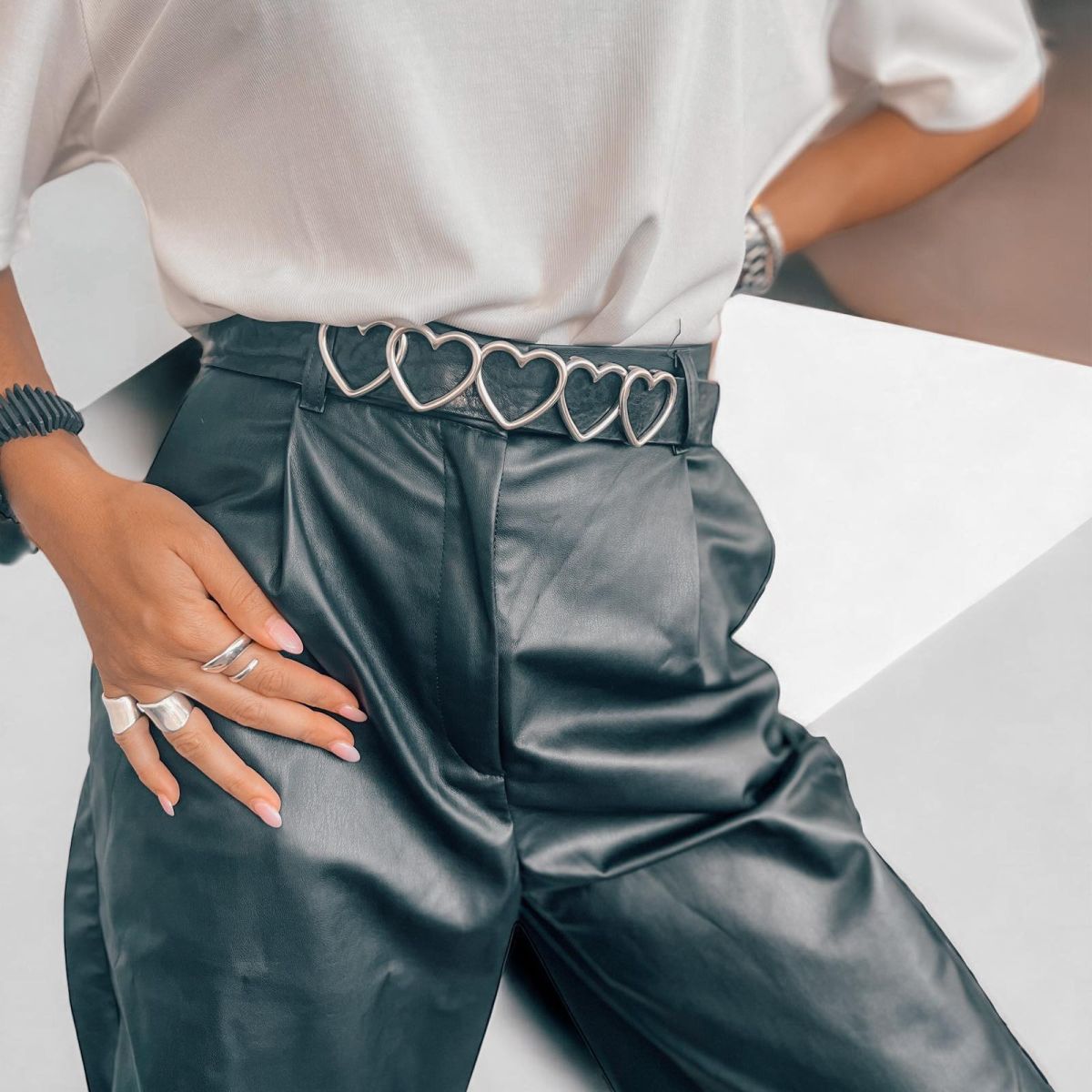 Hearts Leather Belt