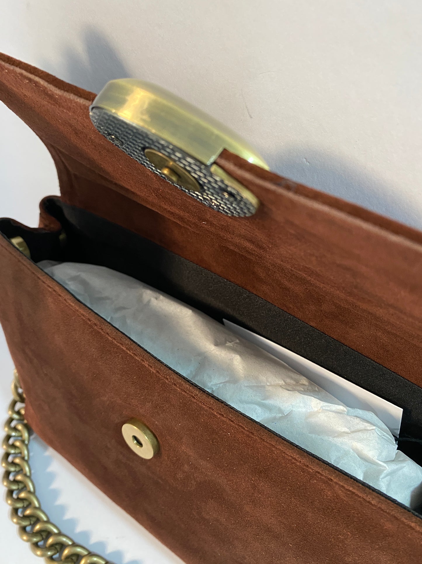 Large Size Brown Suede Leather Bag