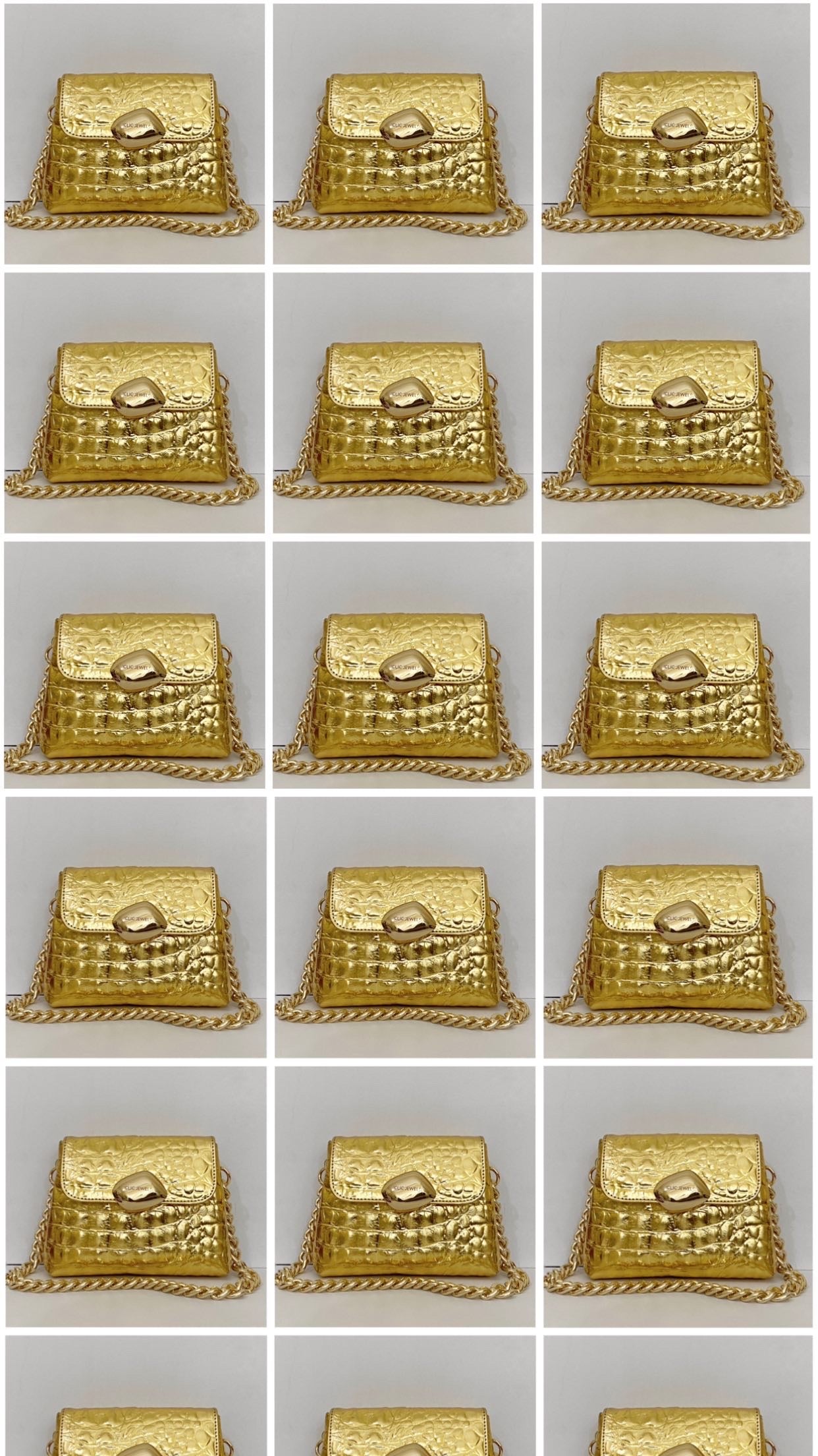 MAYA MINIBAG (gold croco genuine leather)