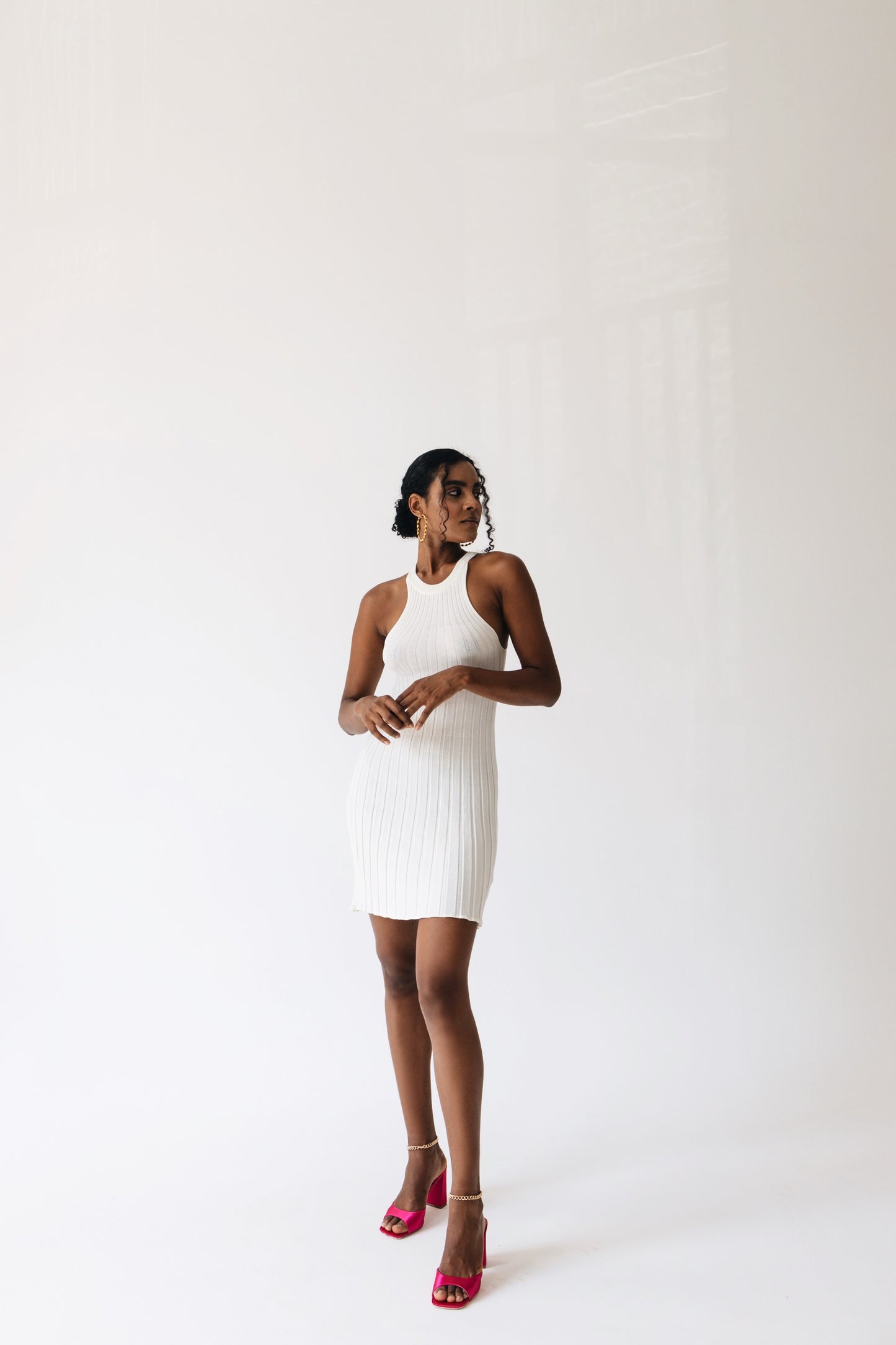 Amalfi knit mini dress off-white