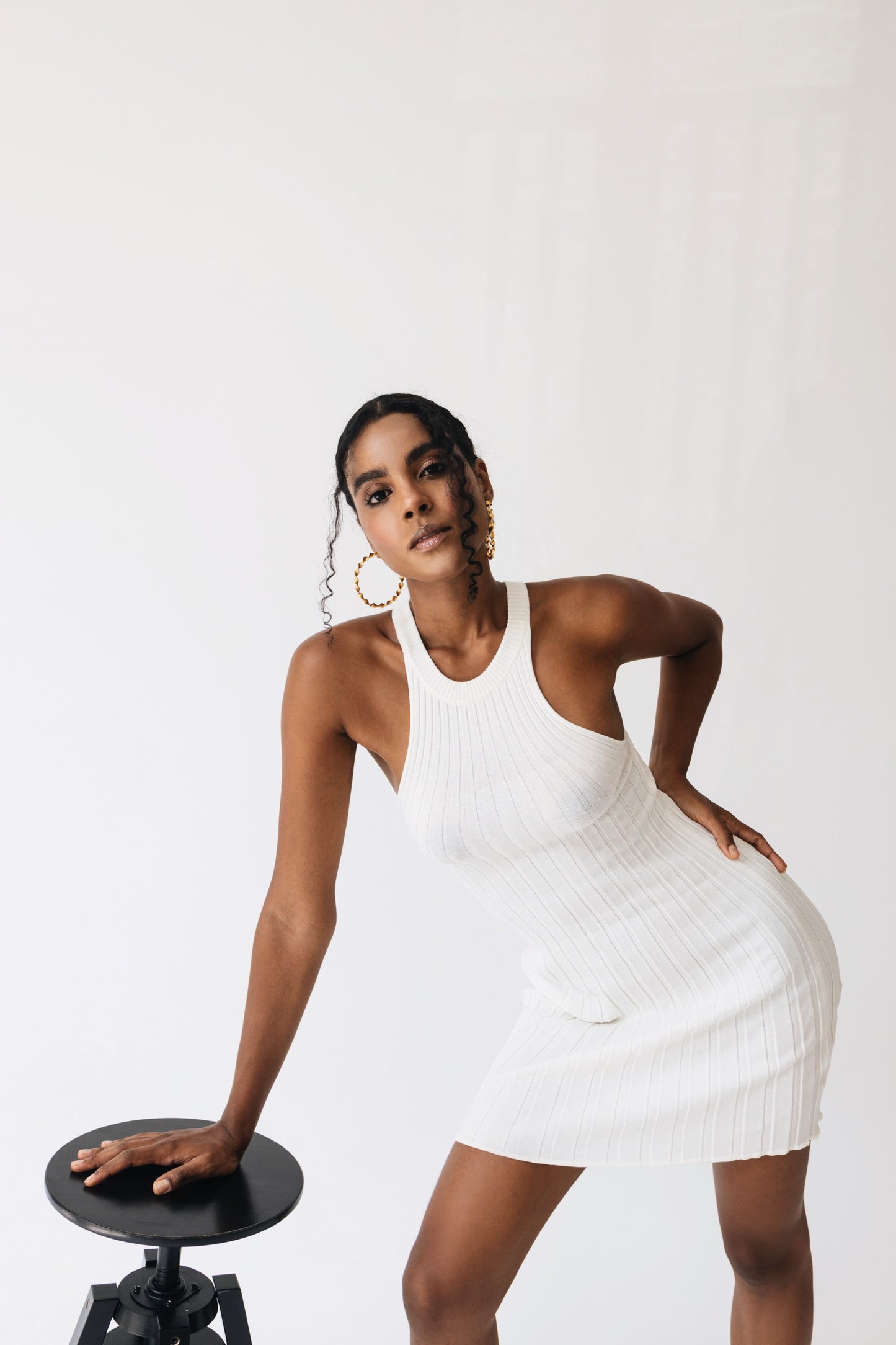 Amalfi knit mini dress off-white