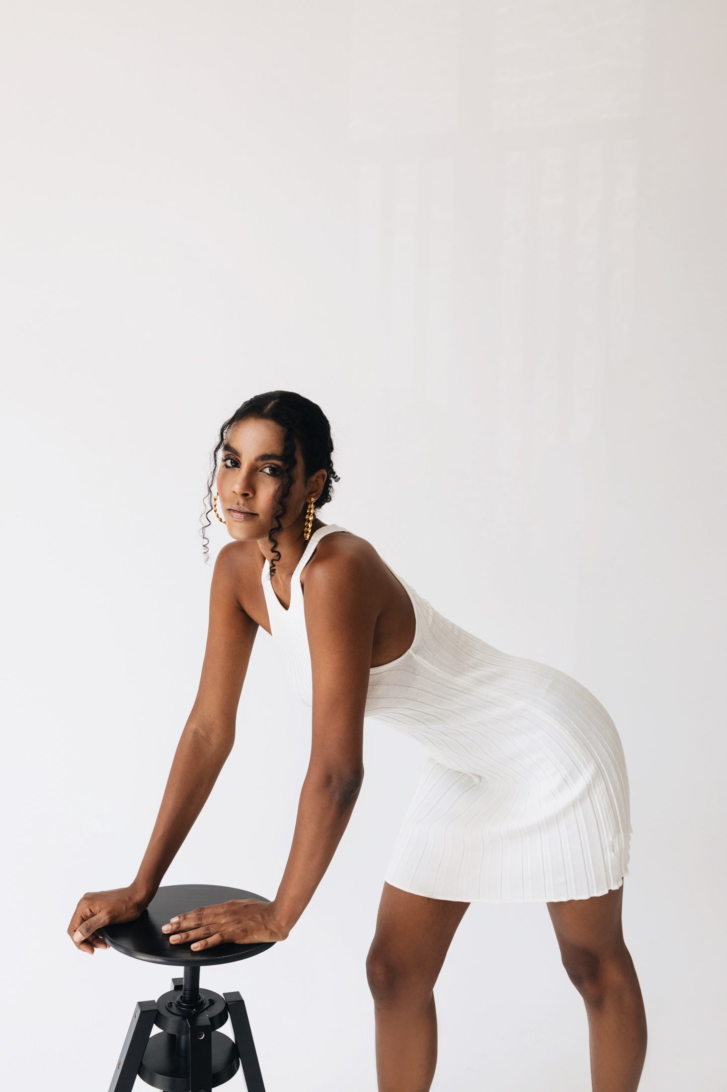 Amalfi knit mini dress off-white