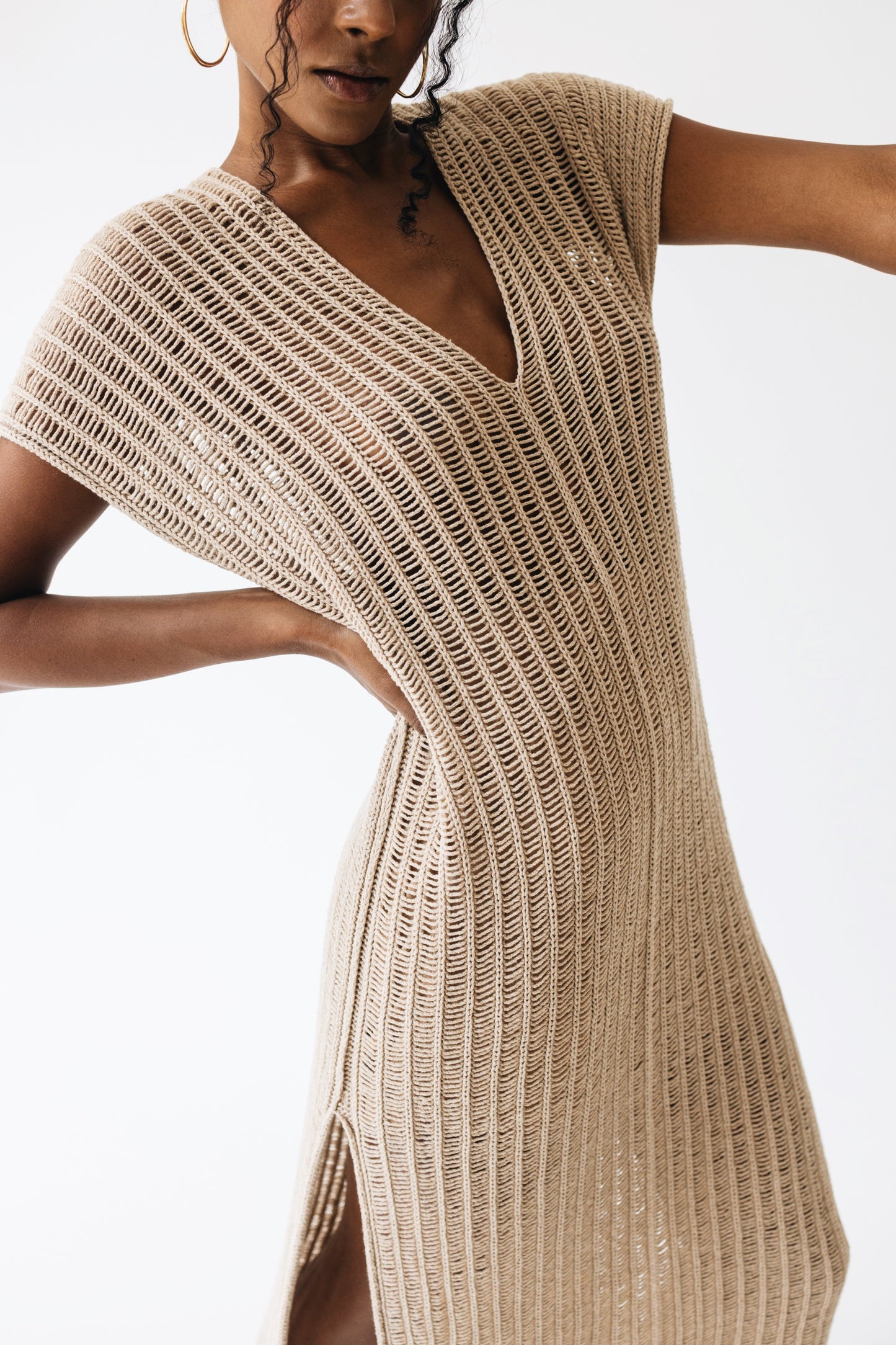 Astypalaia resort knit dress sand
