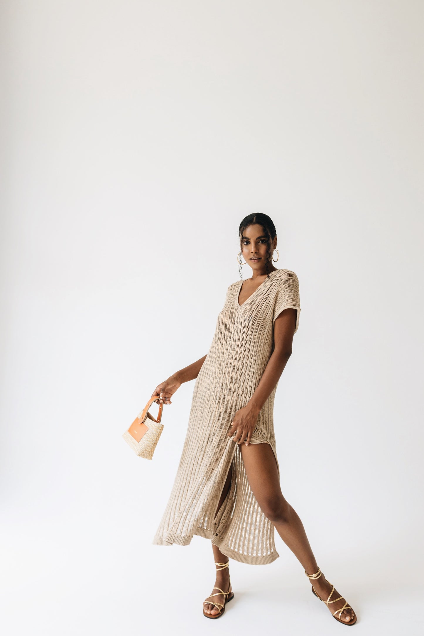 Astypalaia resort knit dress sand