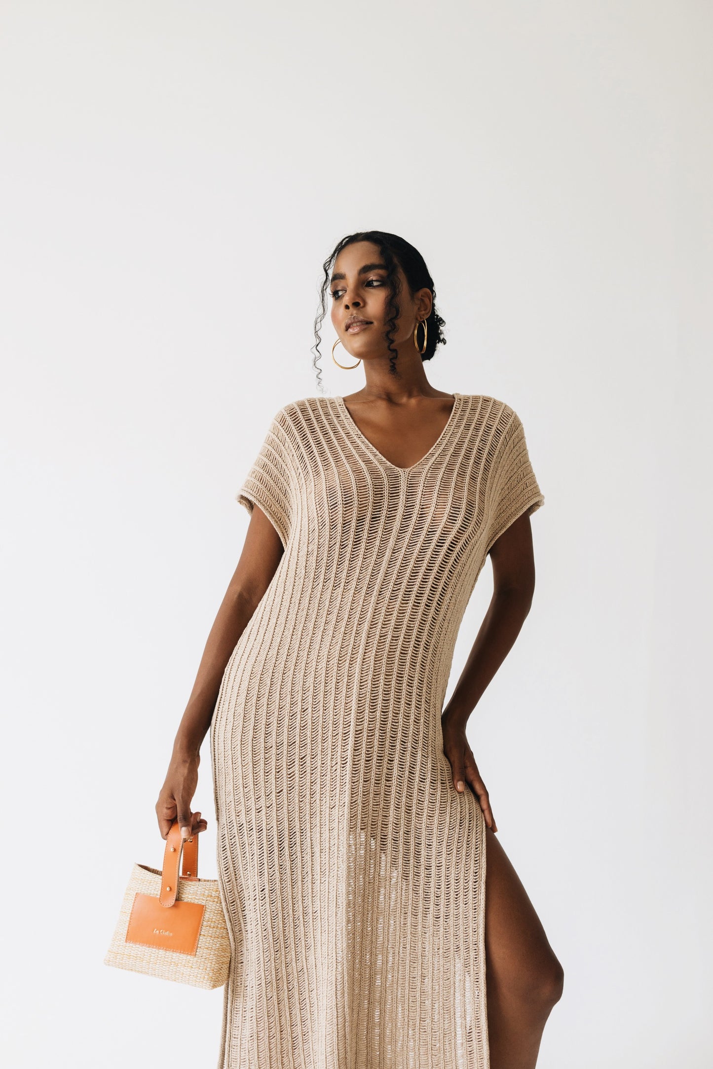 Astypalaia resort knit dress sand