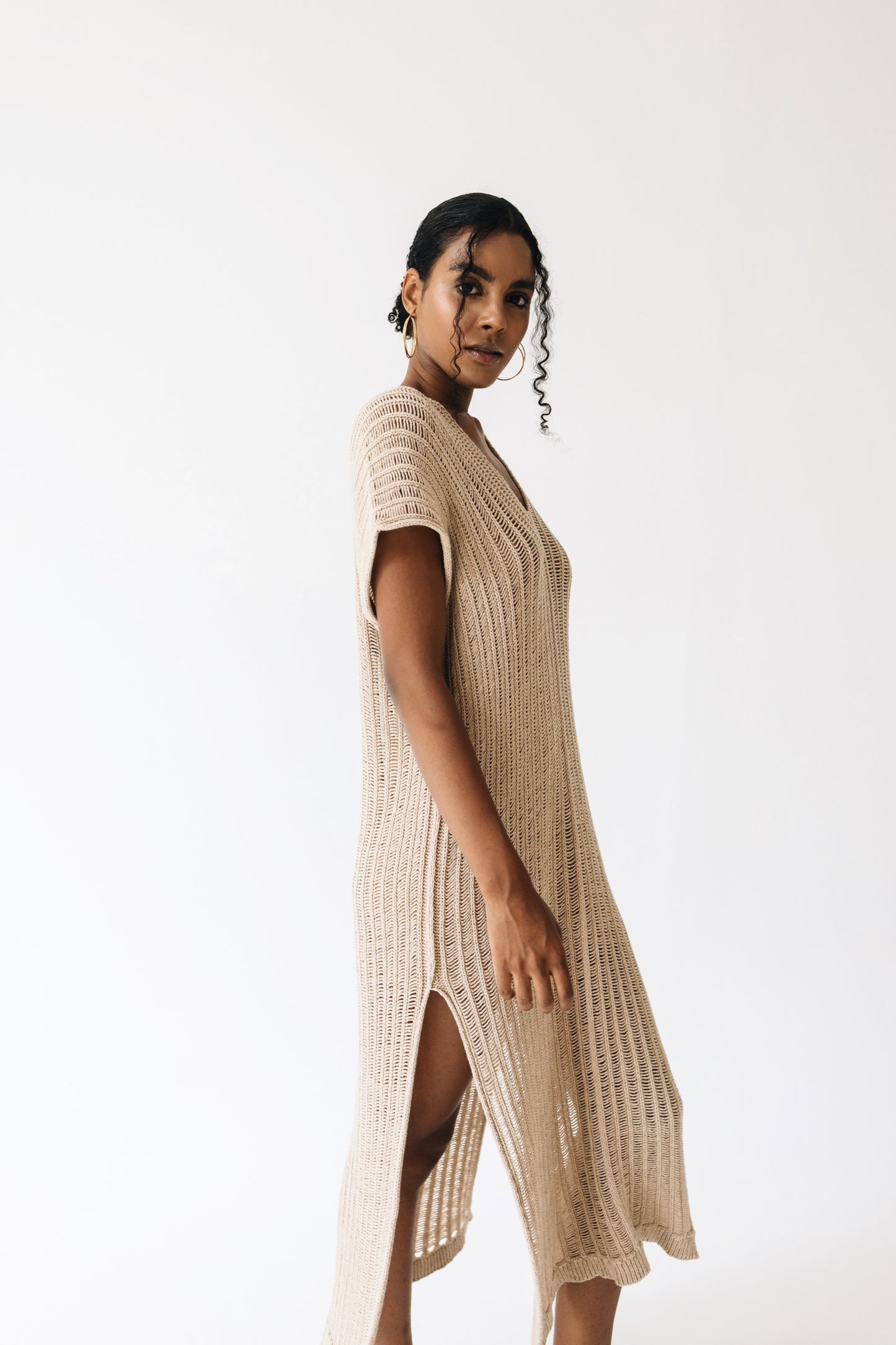 Astypalaia resort knit dress sand