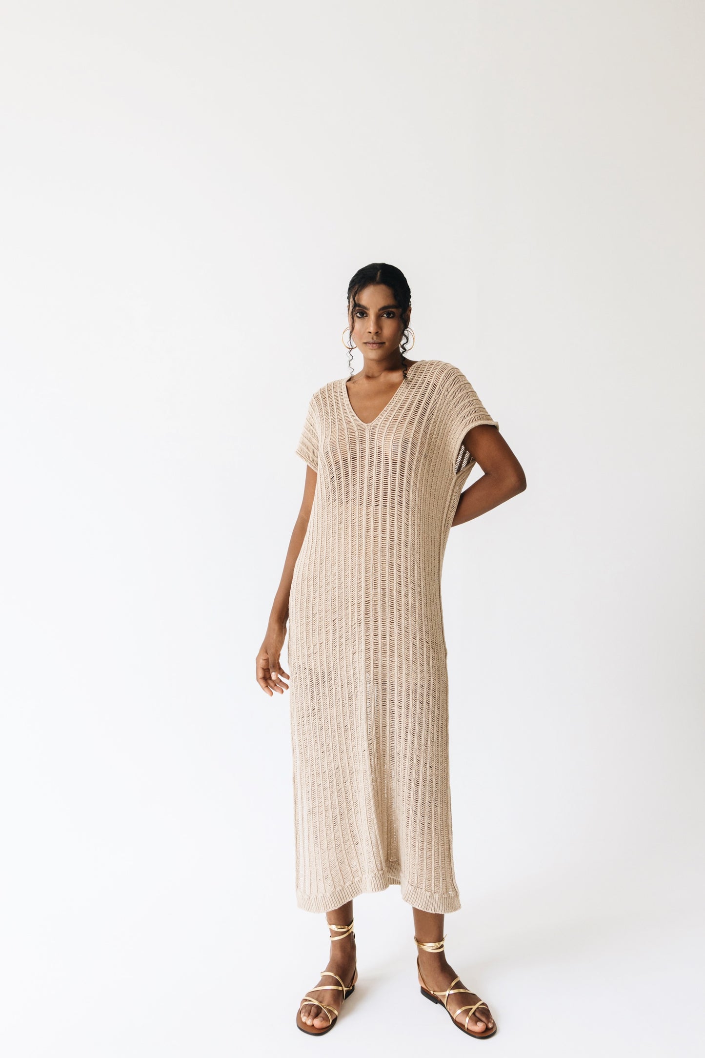 Astypalaia resort knit dress sand