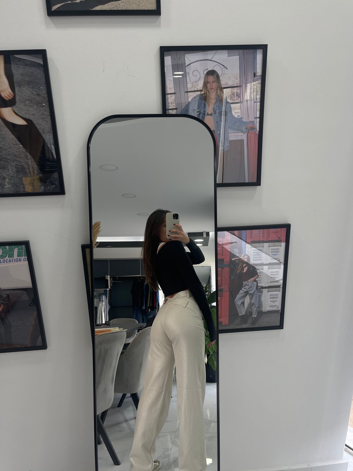 IFIGENIA FOIL GOLD DENIM PANTS