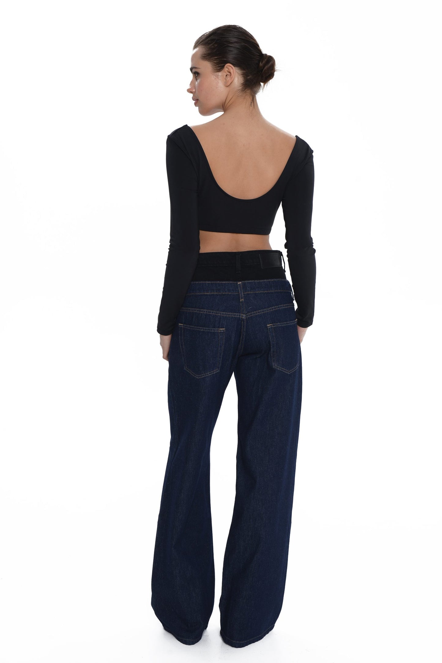 Alaia Wide Leg Blue/ Black