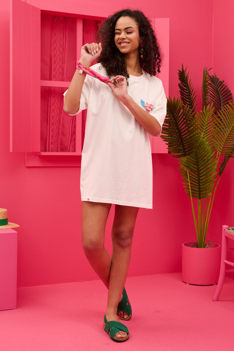 T-shirt Blouse “Όλα Θα Πάνε Καλά” Άσπρο Κοντομάνικο Μπλουζάκι Petit Boutik