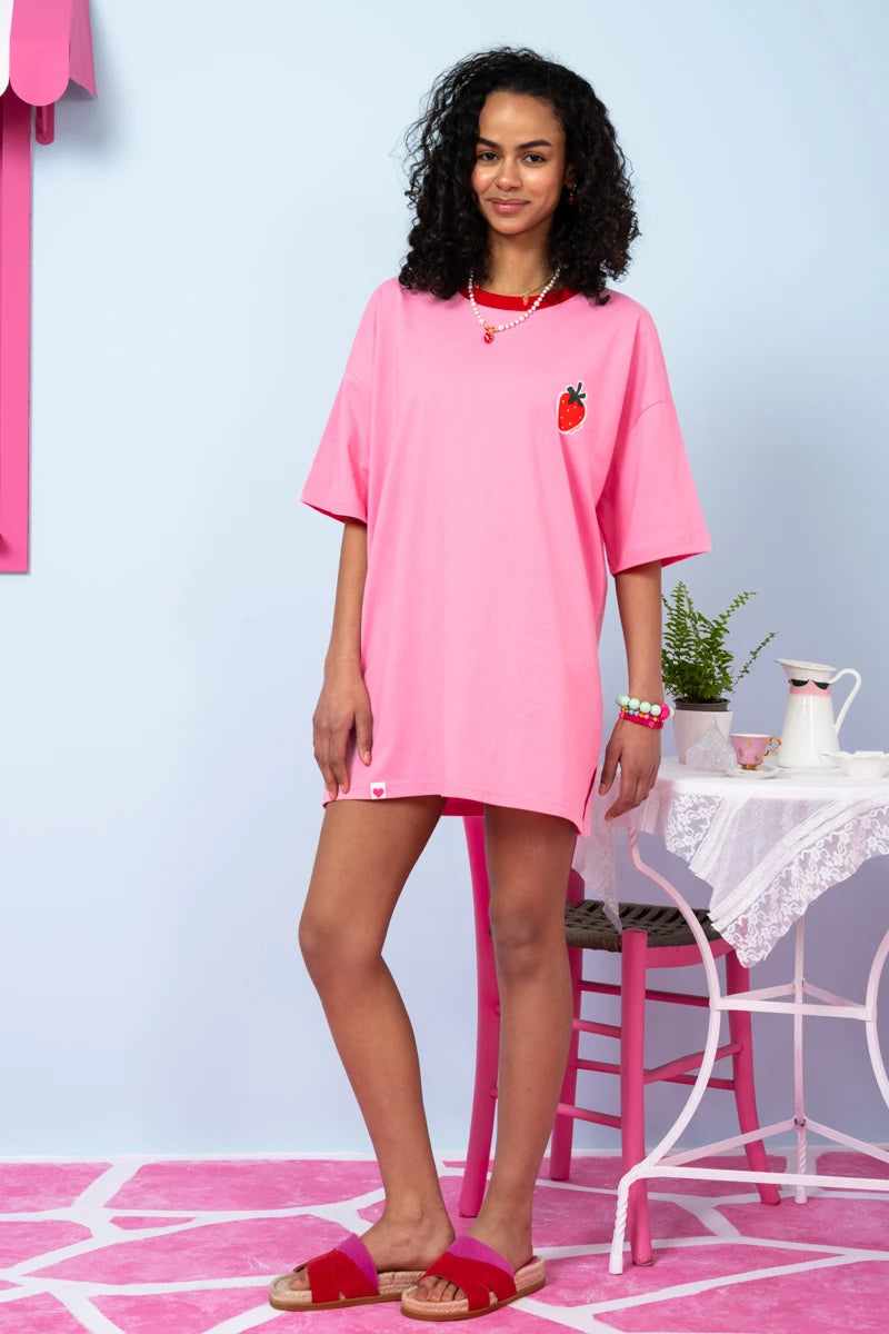 T-shirt Blouse Pink Strawberry Κοντομάνικο Μπλουζάκι Petit Boutik