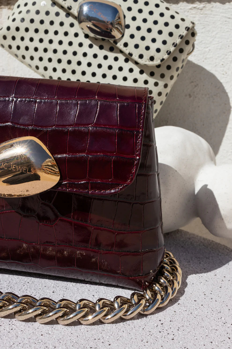 MAYA MINIBAG(bordeaux croco genuine leather)