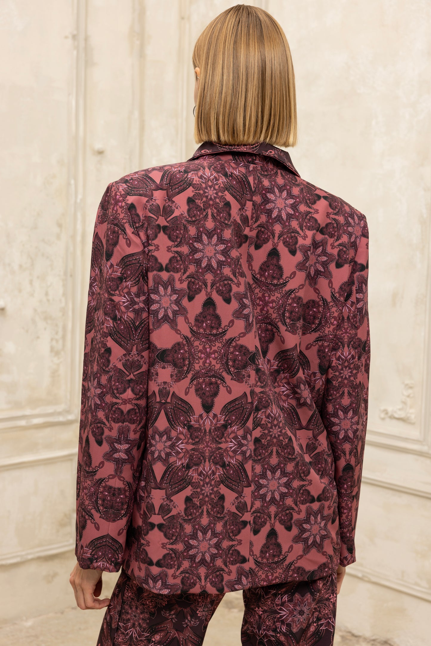 Caleidoscope Lace Blazer double faced mauve