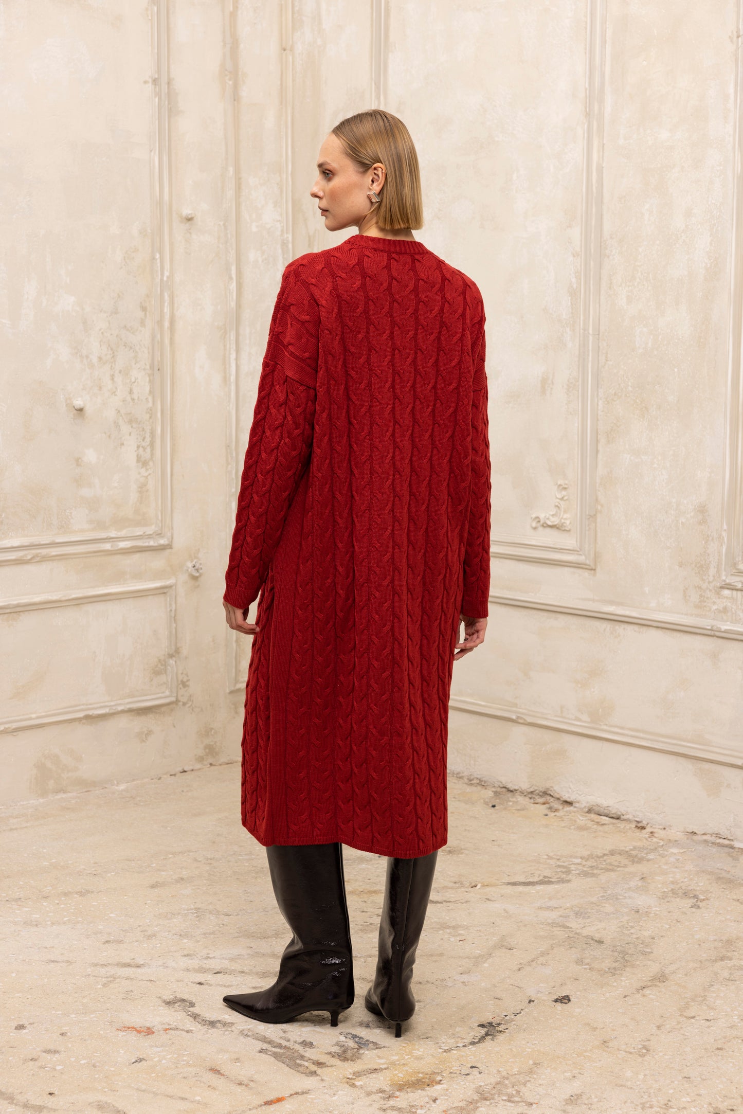 Hygge Midi Knit Dress Brick