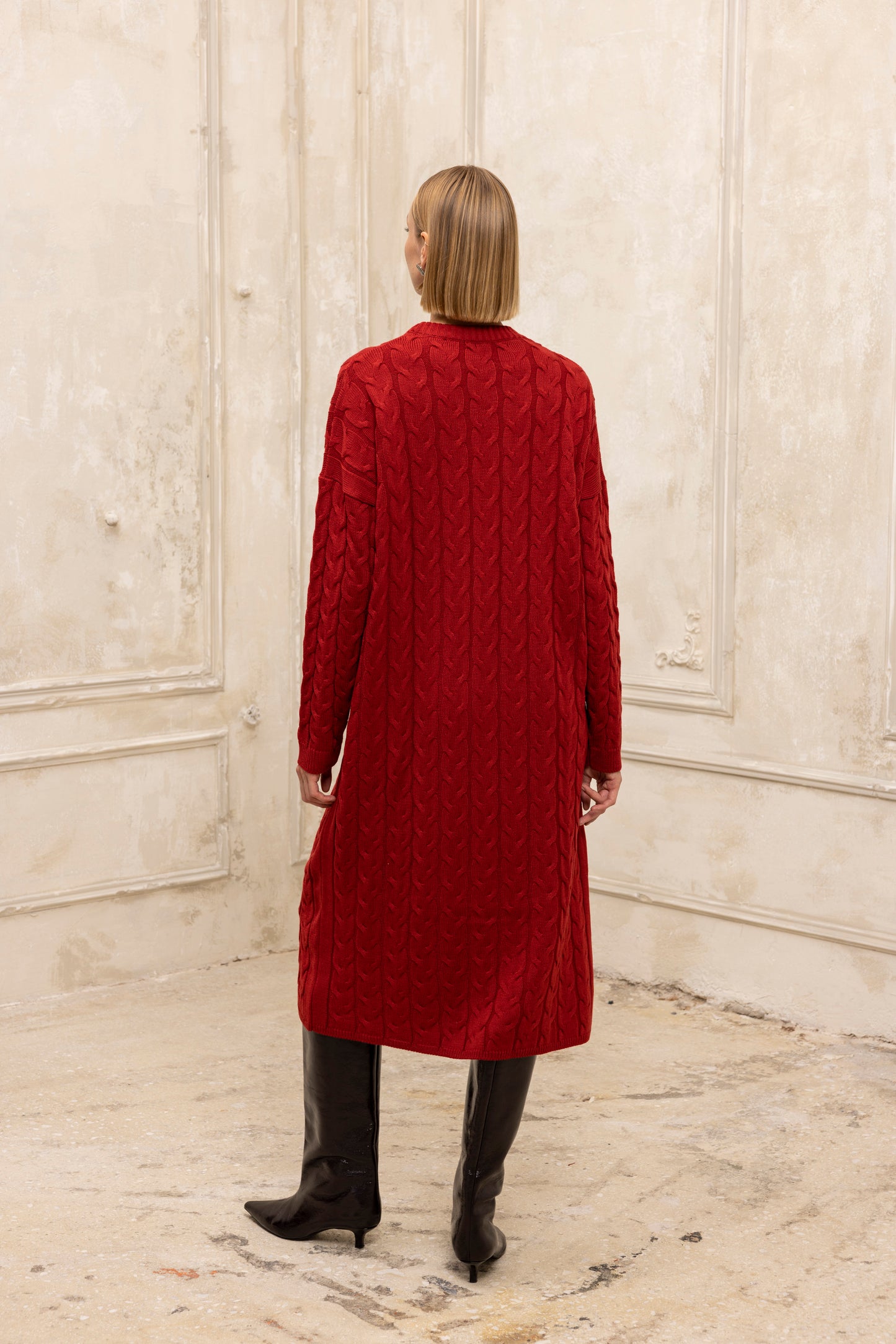 Hygge Midi Knit Dress Brick