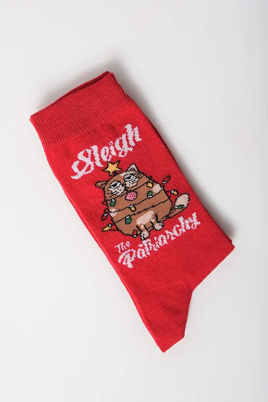 Sleigh the patiarchy -XMAS socks