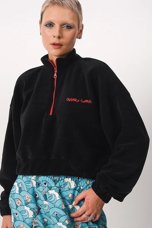 Burn The Patriarchy Dragon - Half zipped Polar Fleece