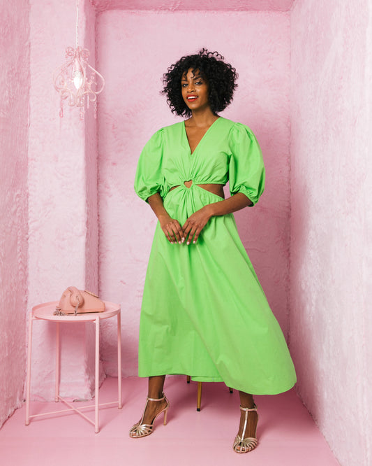 Heart Cut out Dress (Green)