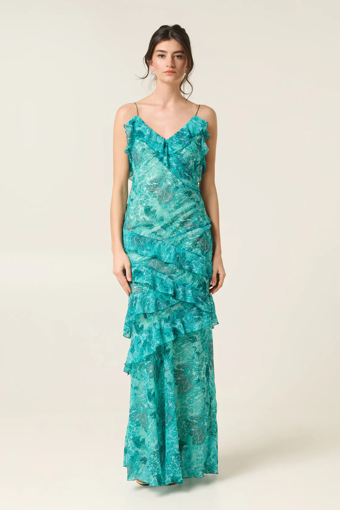 SERAFINA MAXI DRESS WITH RUFFLES