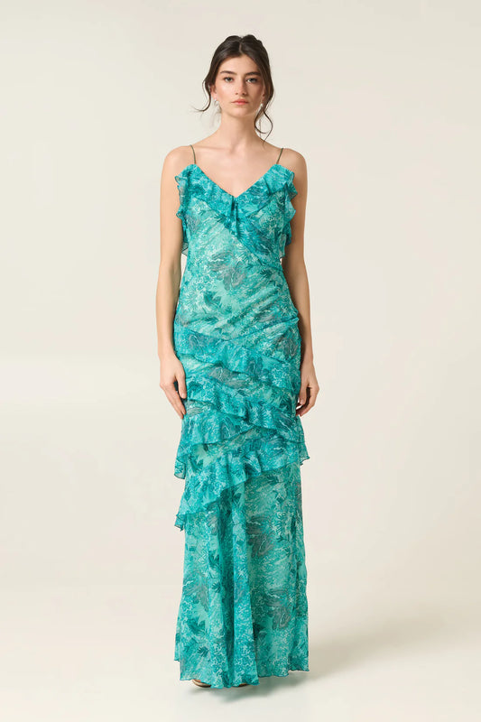 SERAFINA MAXI DRESS WITH RUFFLES