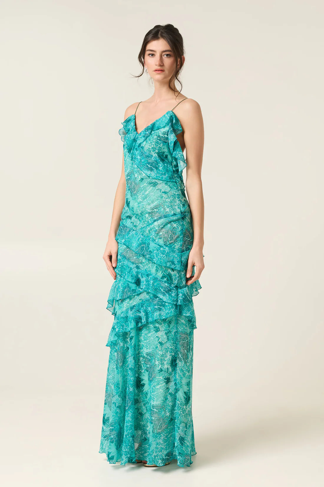 SERAFINA MAXI DRESS WITH RUFFLES