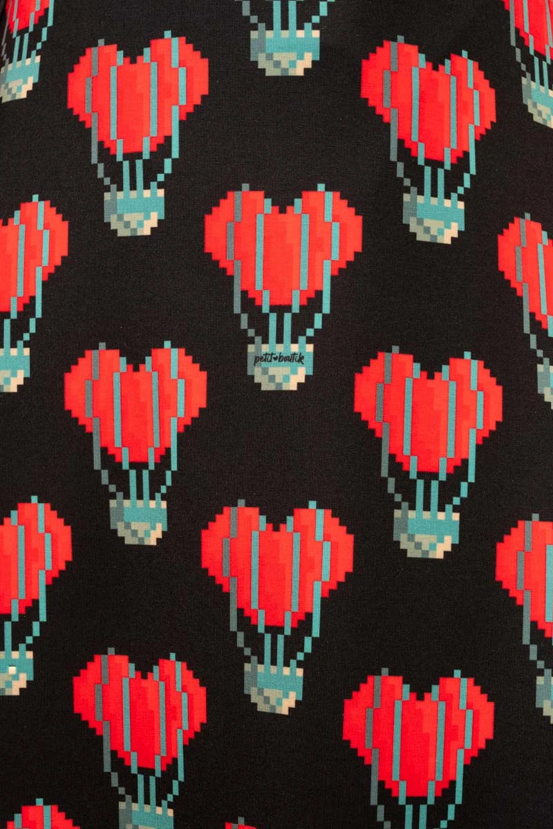 Klara Wrap Skirt Pixel Balloons Hearts Φούτερ Δετή Φούστα Petit Boutik