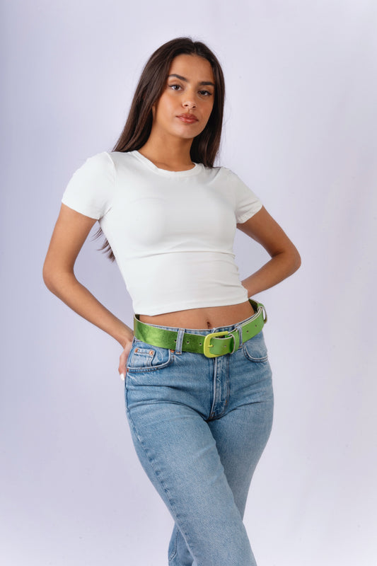 Fivi Lime Metalize Belt