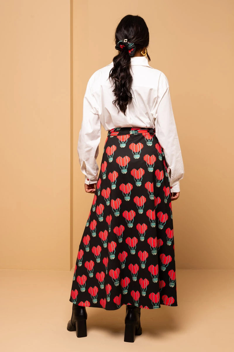 Klara Wrap Skirt Pixel Balloons Hearts Φούτερ Δετή Φούστα Petit Boutik