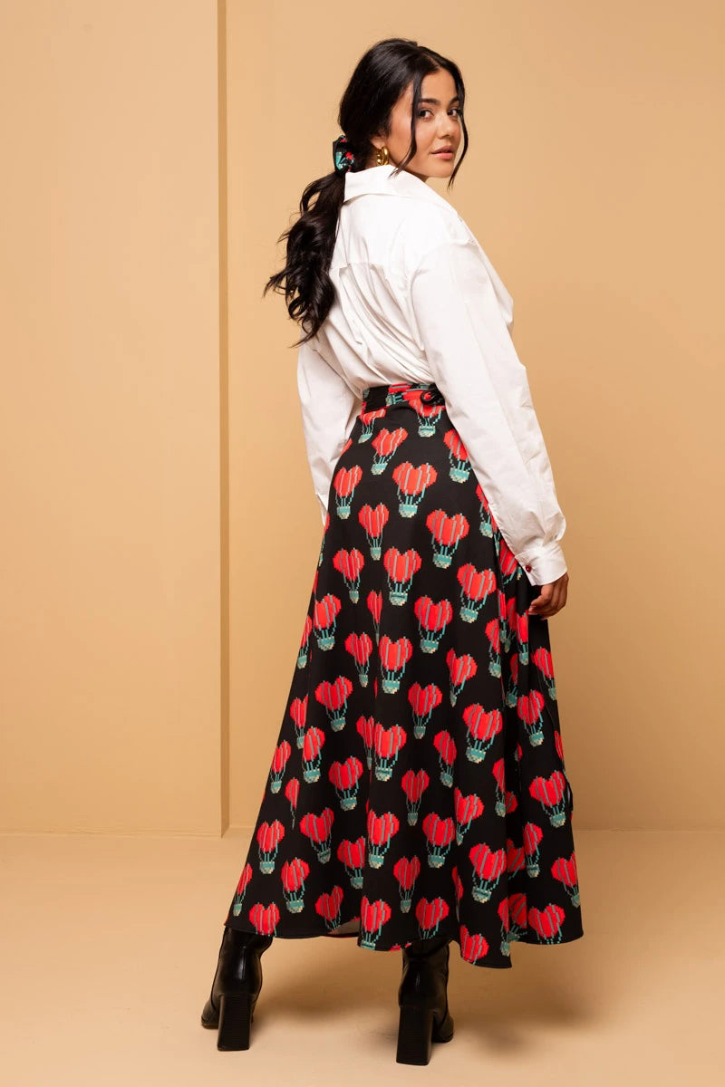Klara Wrap Skirt Pixel Balloons Hearts Φούτερ Δετή Φούστα Petit Boutik