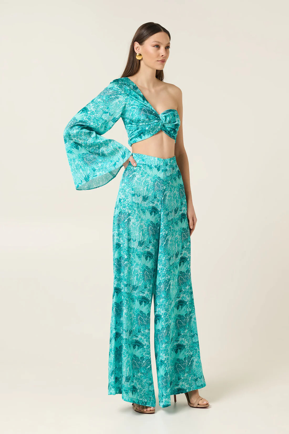 SERAFINA ONE SHOULDER SATIN TOP