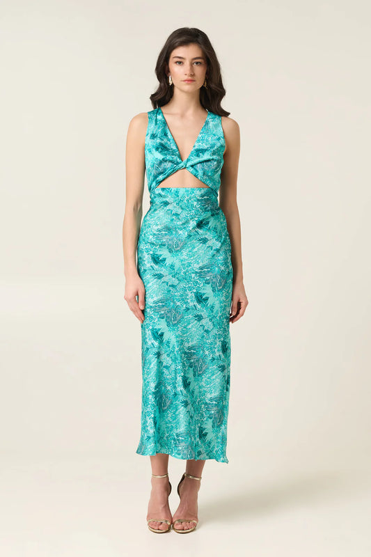 SERAFINA MIDI SATIN DRESS