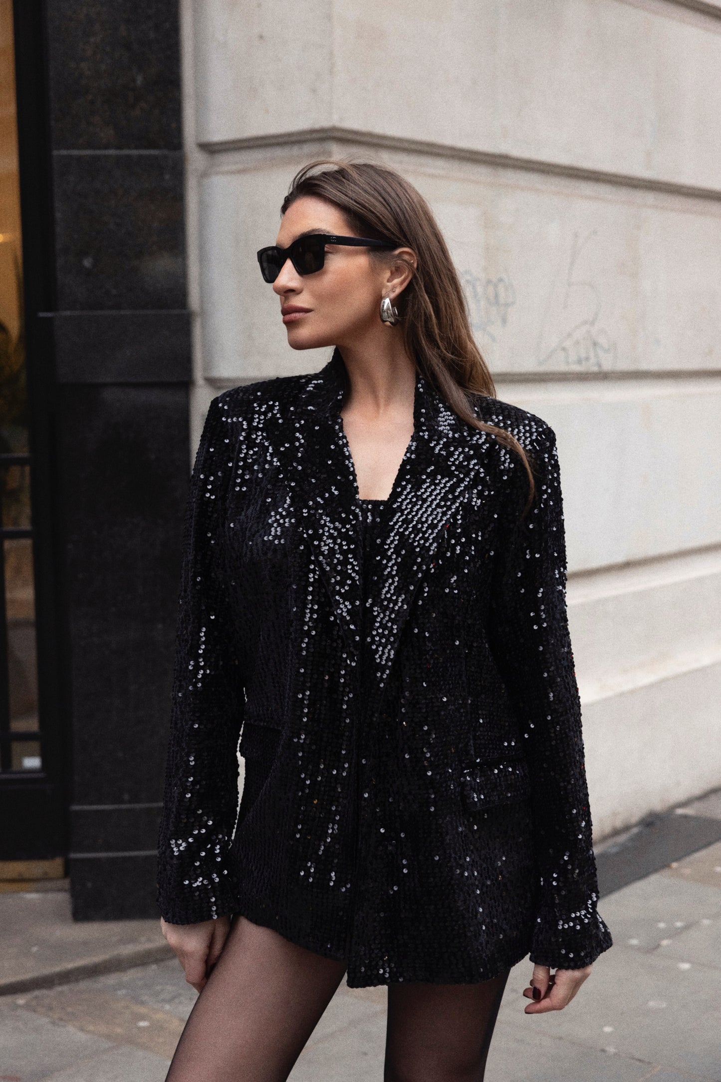 Sequin Black Blazer