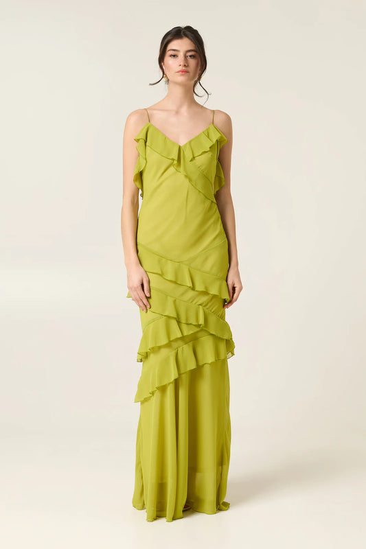 ESTELLE MAXI DRESS WITH RUFFLES