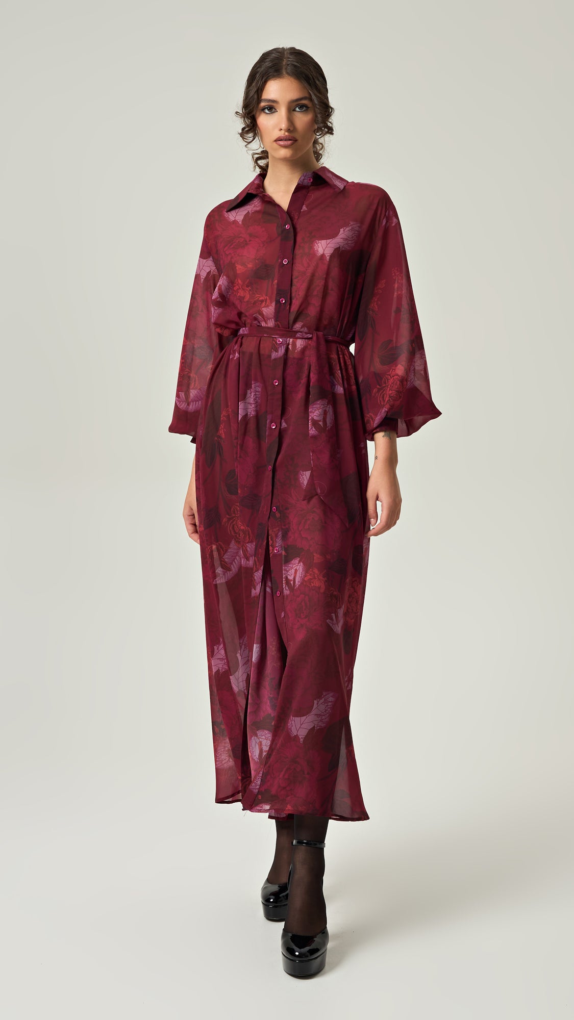 CRIMSON ALLURE SHIRTDRESS