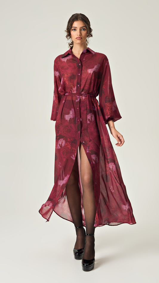 CRIMSON ALLURE SHIRTDRESS