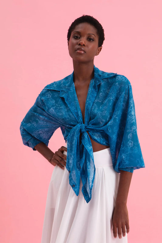 AQUATIC ELEGANCE OVERSIZED SHIRT