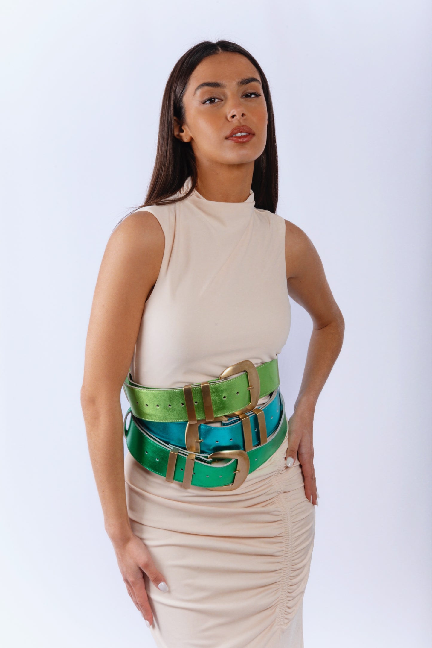 Dolli Aqua Blue Metalize Belt
