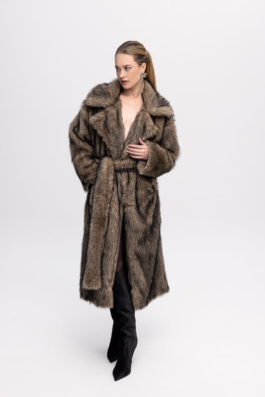 Long Faux Fur Brown