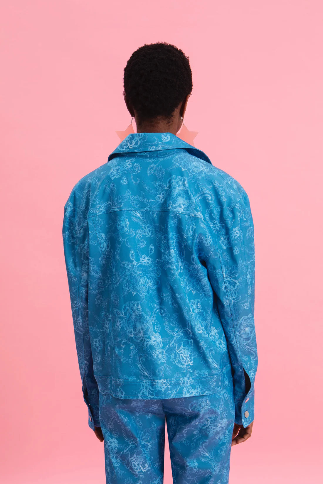 AQUATIC ELEGANCE 100% COTTON JEAN JACKET